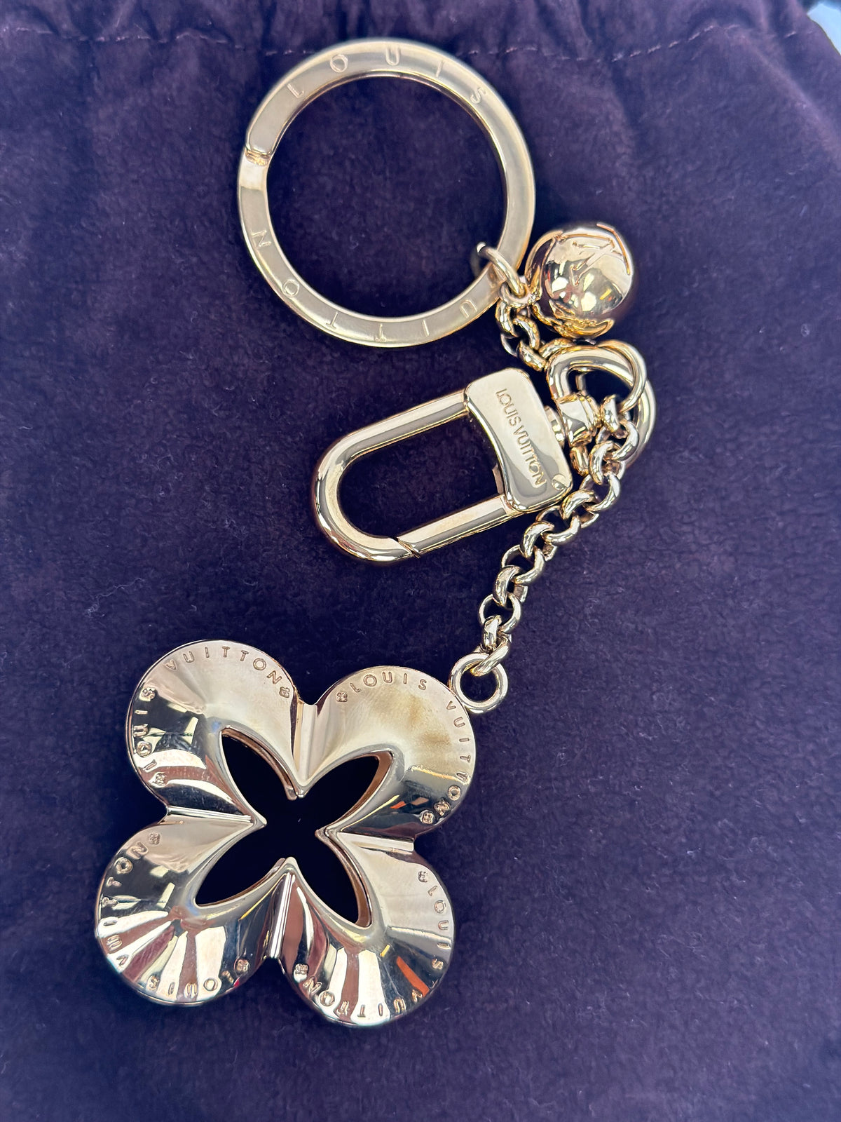 Louis Vuitton Gold-Tone Metal Eclipse Key Holder and Bag Charm Y