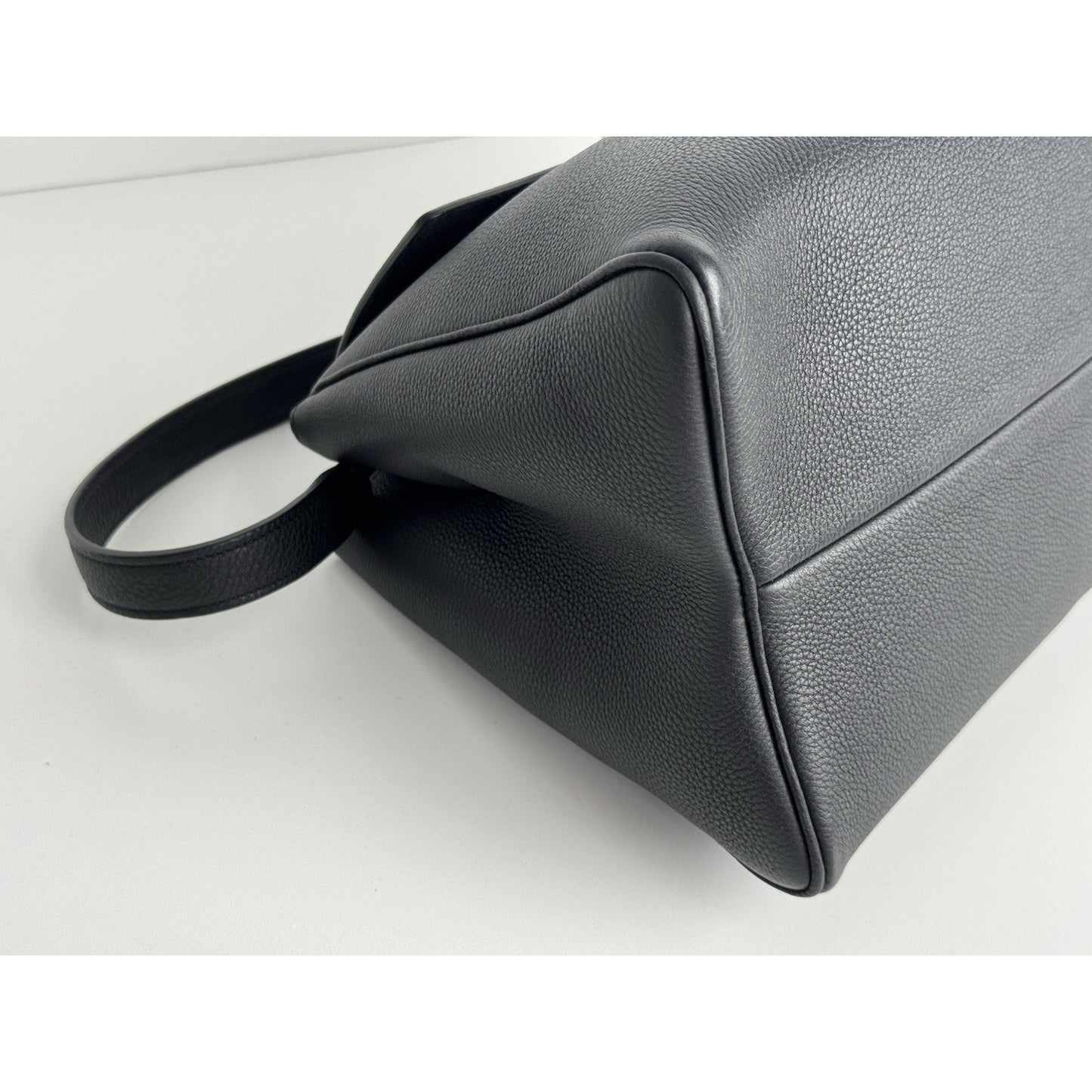 Khaite Audrey Shoulder Bag in Black Grained Leather D-9