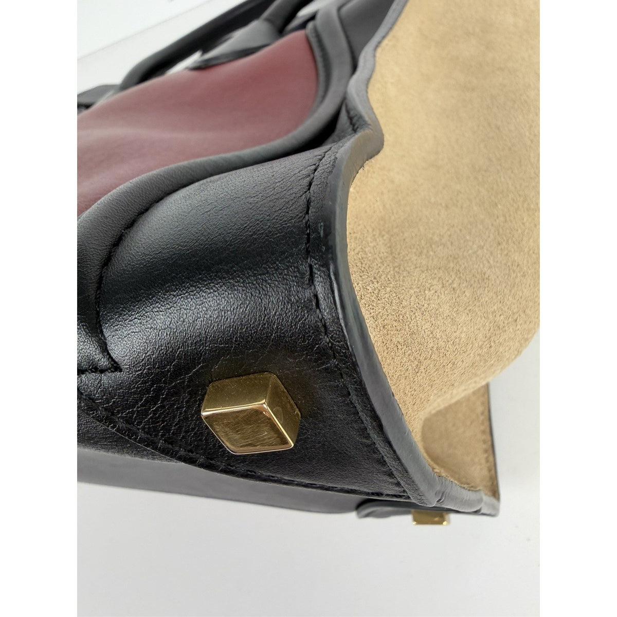 Celine Luggage Tote Bag Micro in Tri-Color Calfskin Leather and Suede S