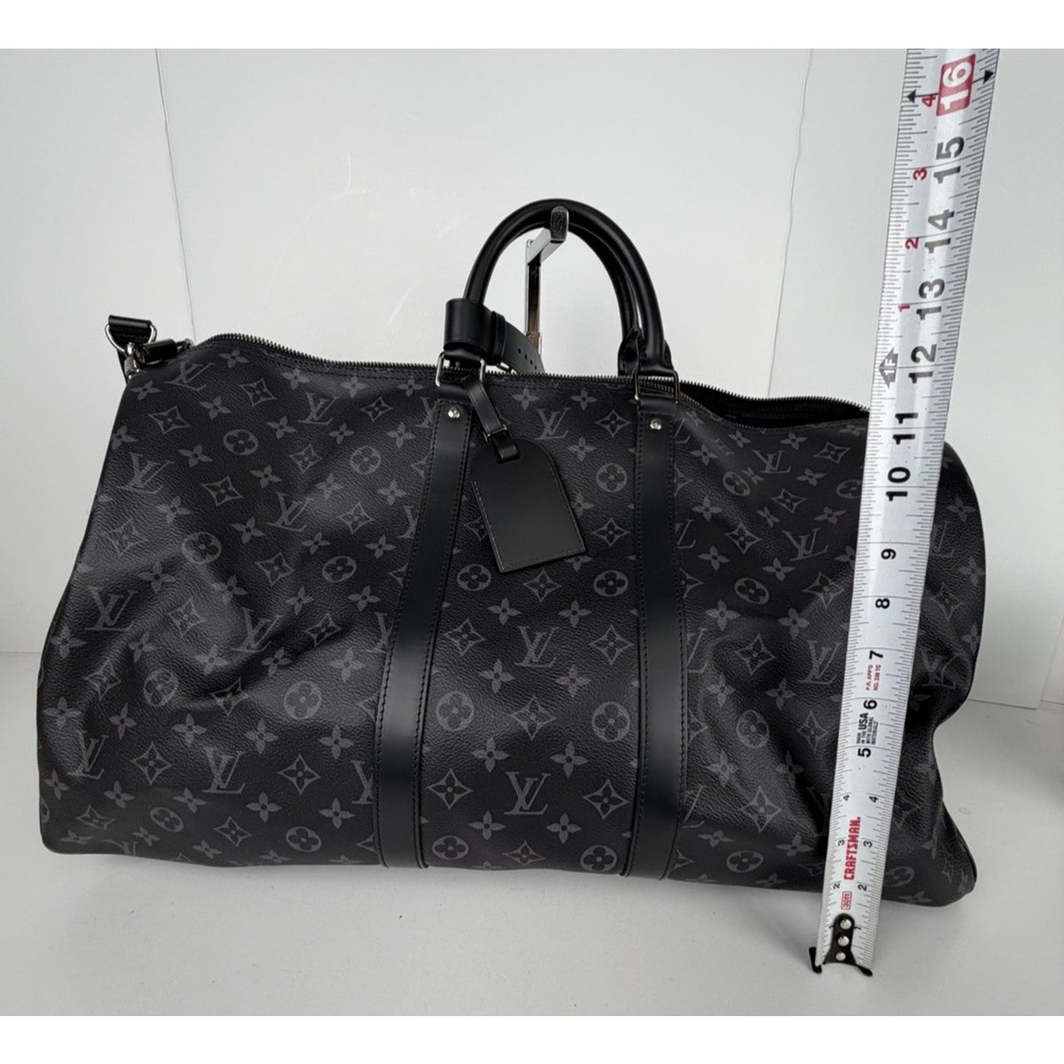 Louis Vuitton Keepall Bandouliere 55 Duffle Bag in Black Coated Canvas NFC E2