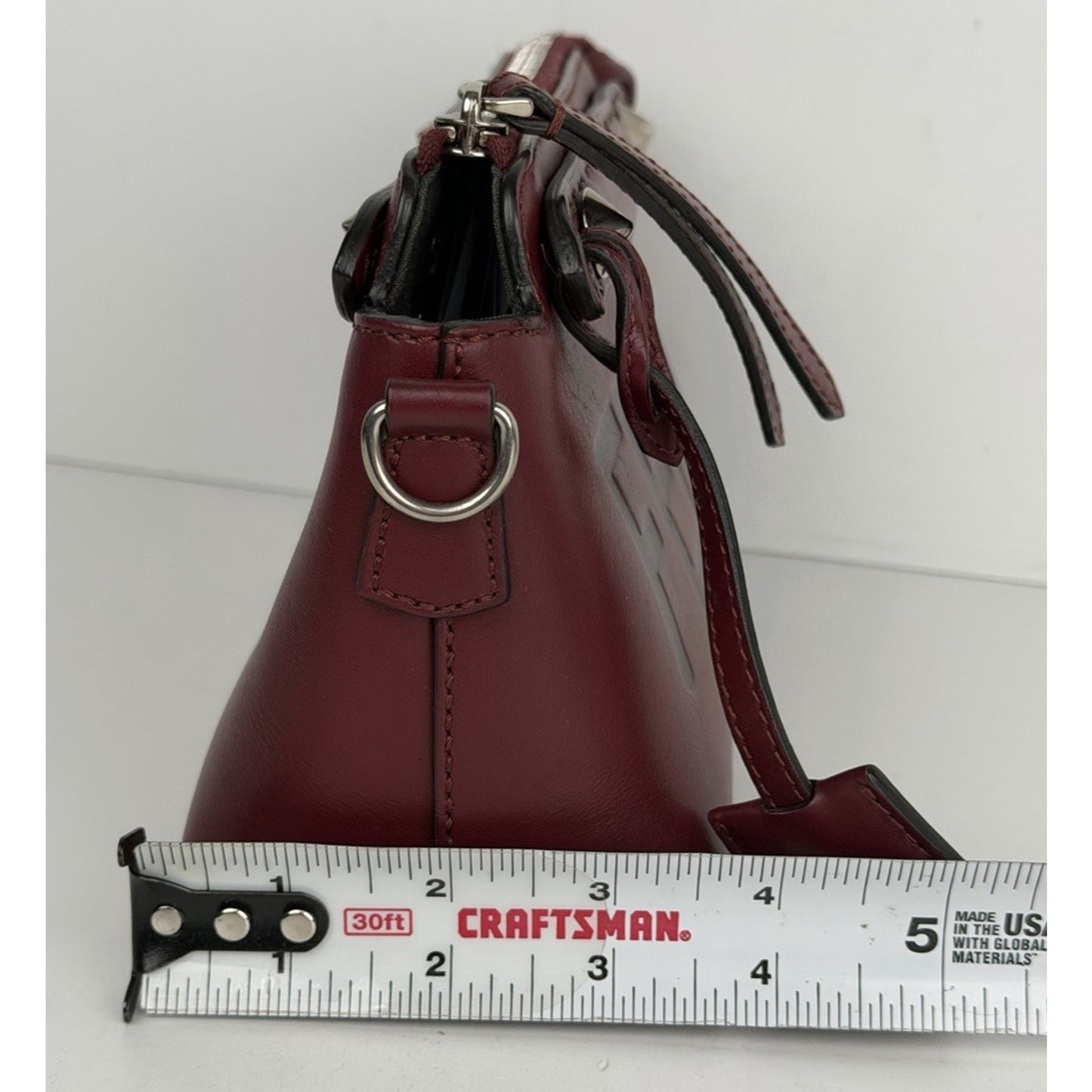 Fendi By The Way Shoulder Bag Small Rich Burgundy Leather & Bold Logo S15