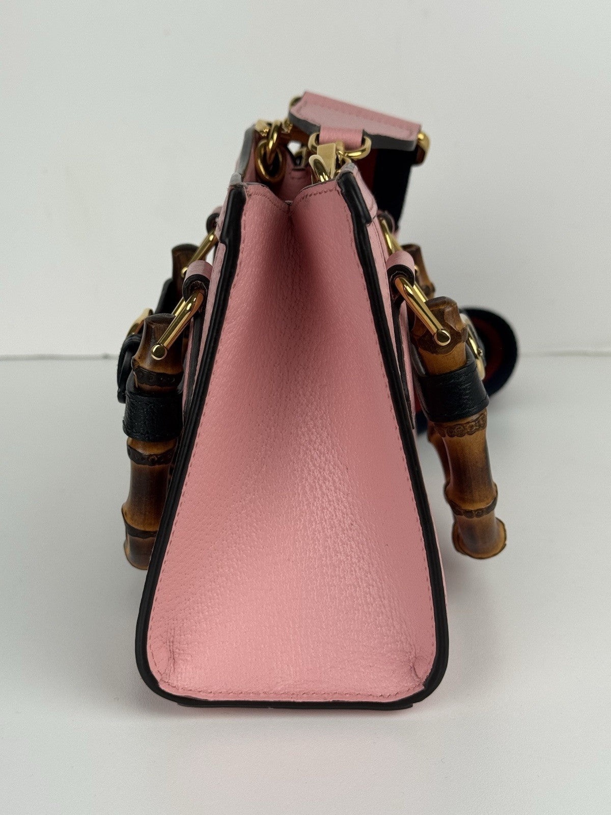 Gucci Bag Mini Diana Bamboo Handle Tote Pink Leather