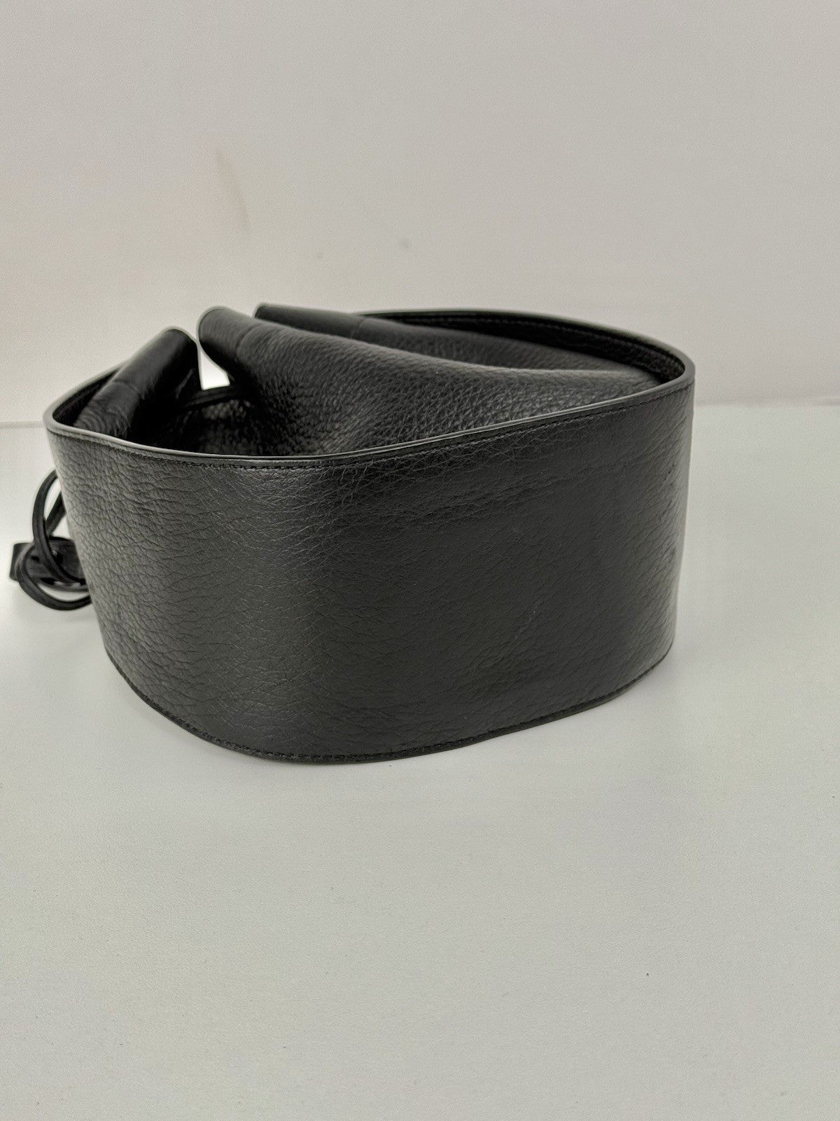 The Row Black Leather Crossbody Bucket Bag