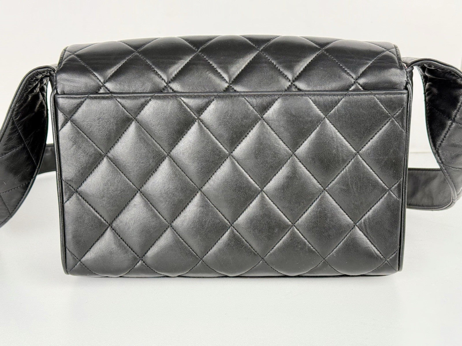 Chanel Quilted Covered CC Black Lambskin Single Flap Shoulder Bag
