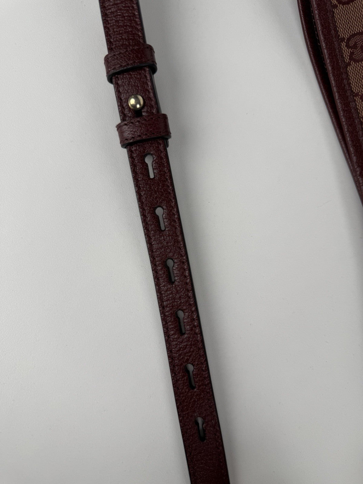 Gucci  Horsebit Burgundy Canvas Drawstring Shoulder Bag Canvas