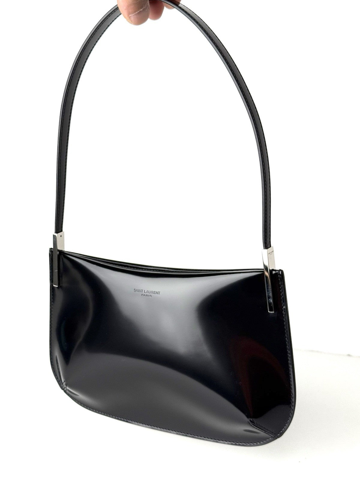 Saint Laurent Mini Flat Shoulder Bag in Patent Leather