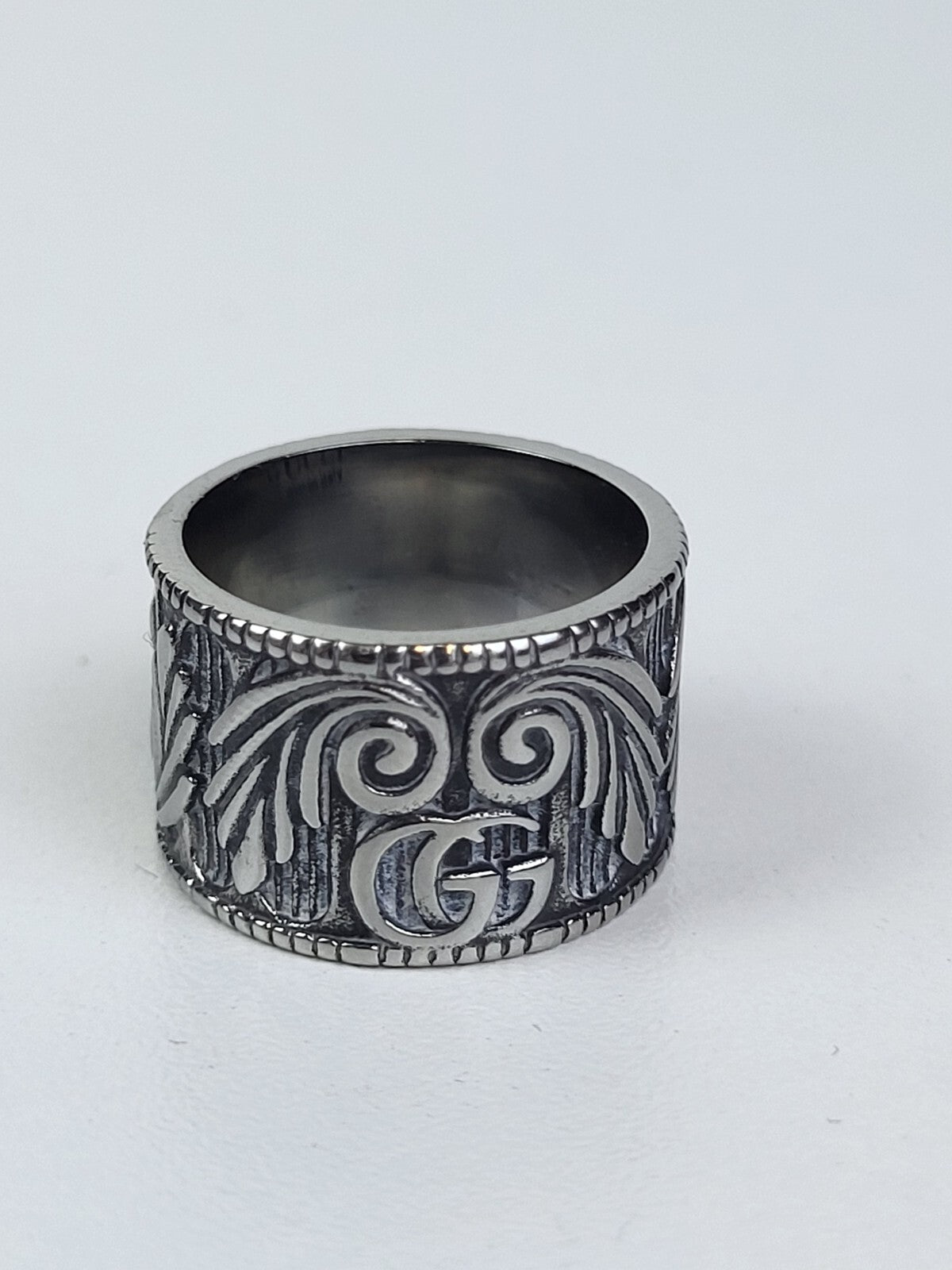 GUCCI Ring US8 Marmont  Leaf Motif 925 Silver 