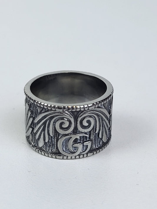 GUCCI Ring US8 Marmont  Leaf Motif 925 Silver 
