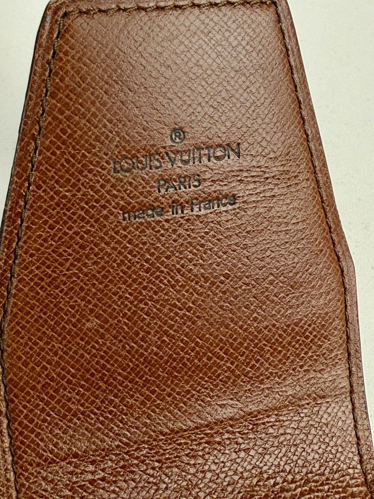 Louis Vuitton Monogram Case Brown Leather 5 Inch