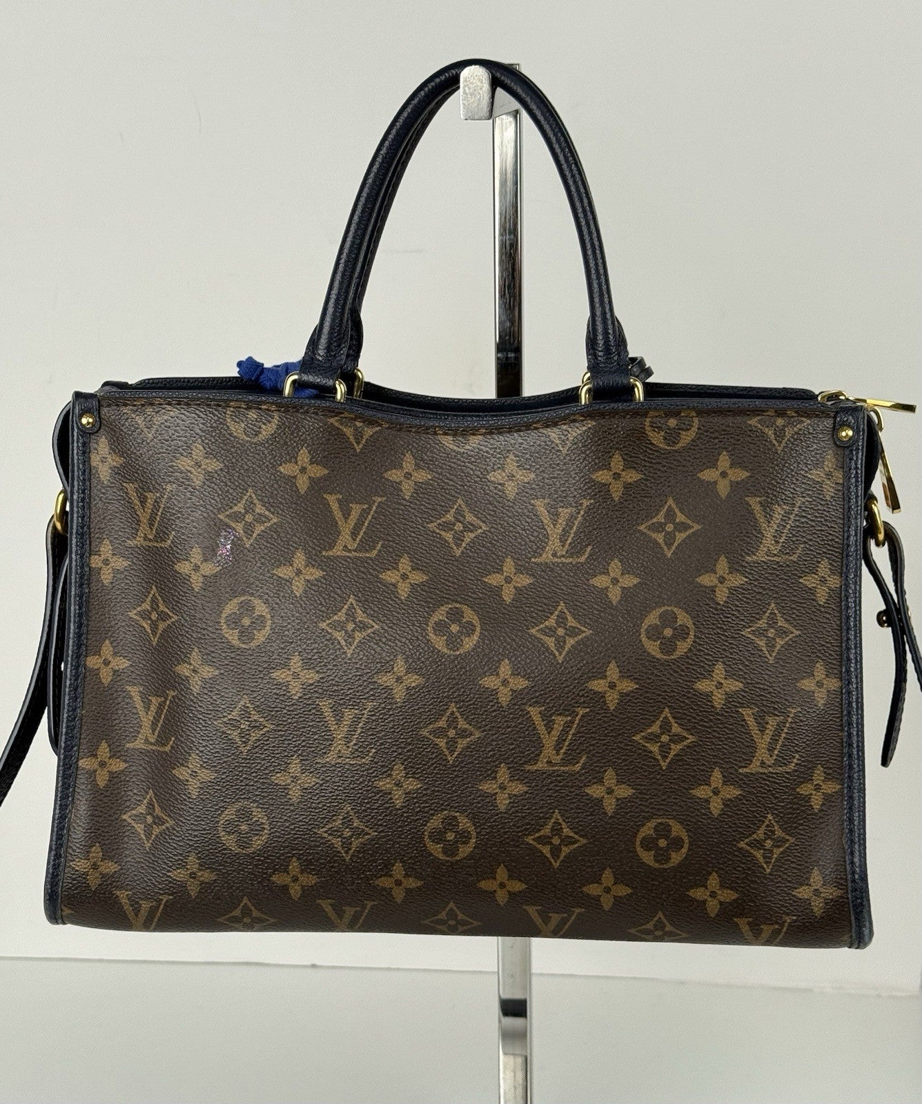Louis Vuitton Popincourt Shoulder Bag PM Blue Brown Canvas Monogram