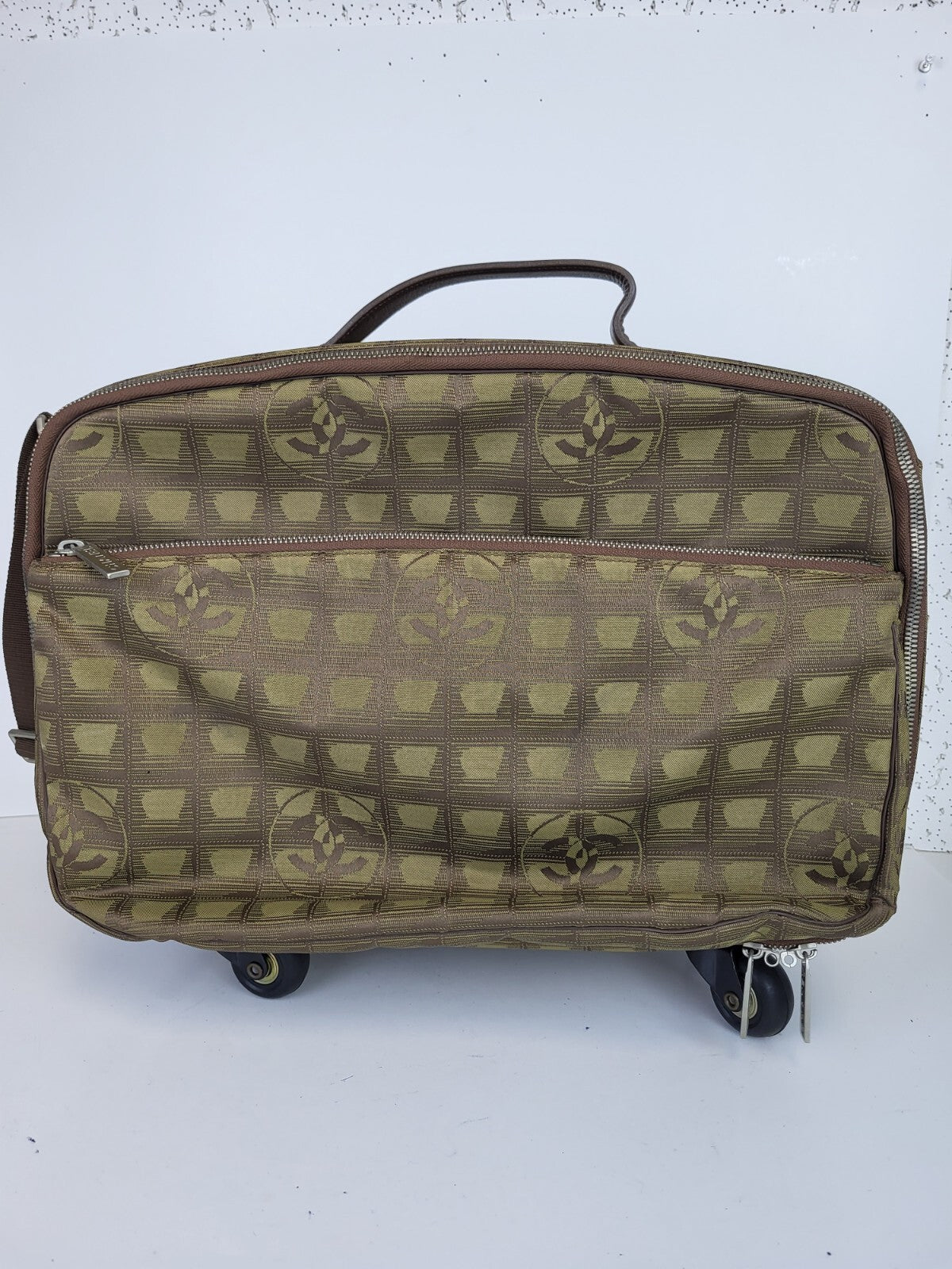 Chanel Vintage Classic Travel Carry On Bag Green