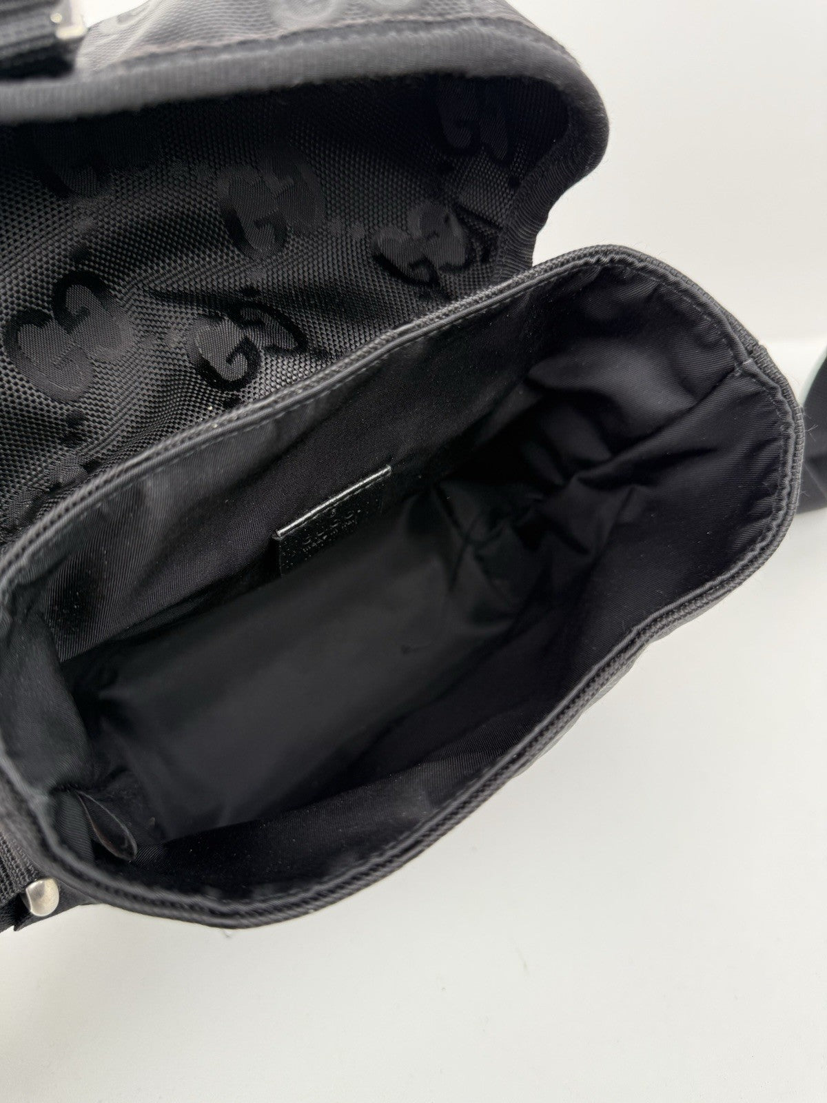 Gucci Econyl Nylon Monogram Off The Grid Messenger Bag Black