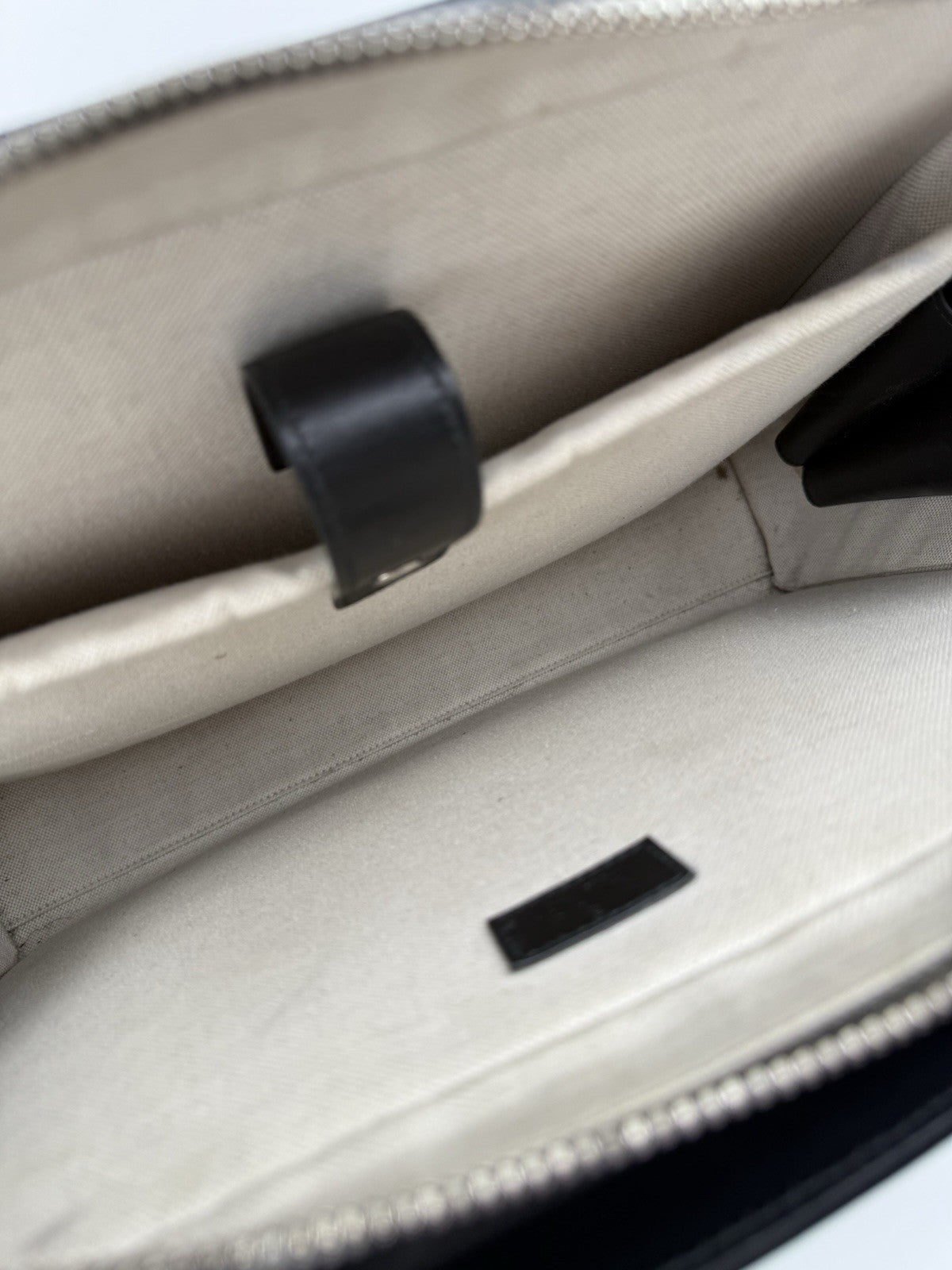 GUCCI Embossed Black Leather Briefcase Bag