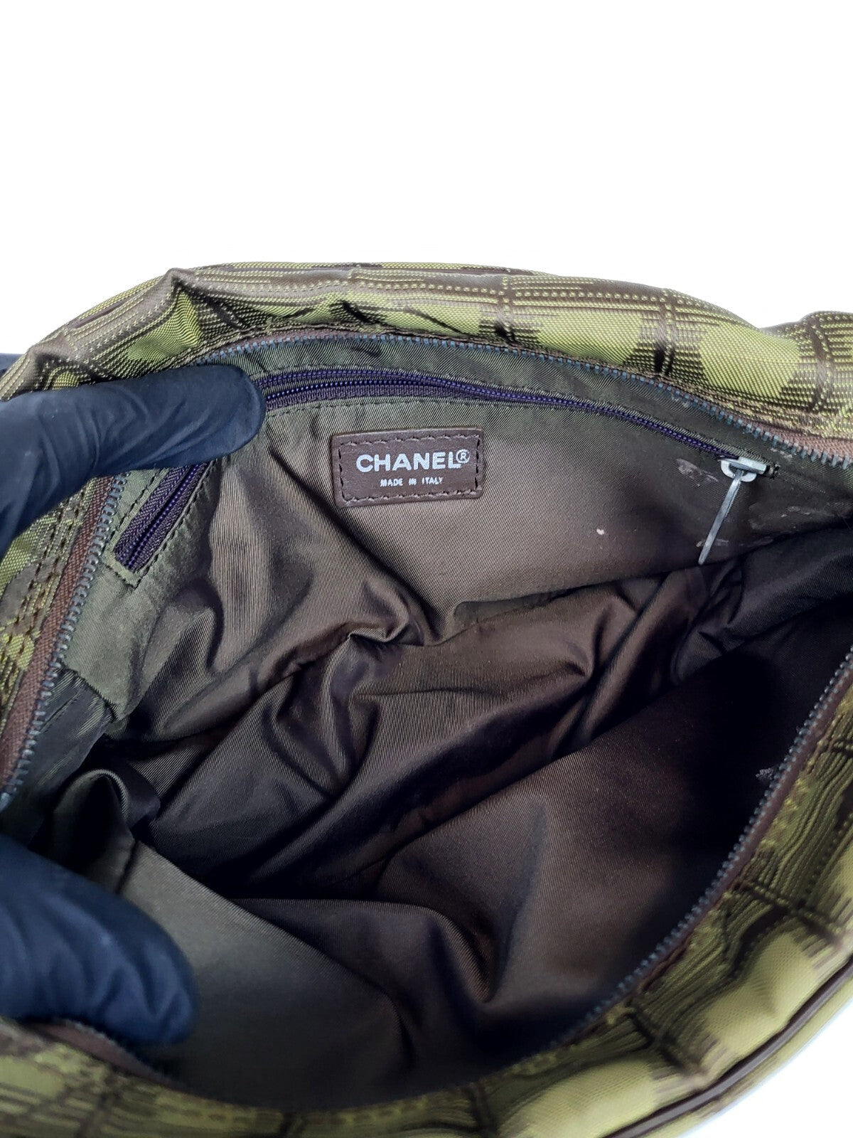 Chanel Vintage Cosmetic Travel Bag Green