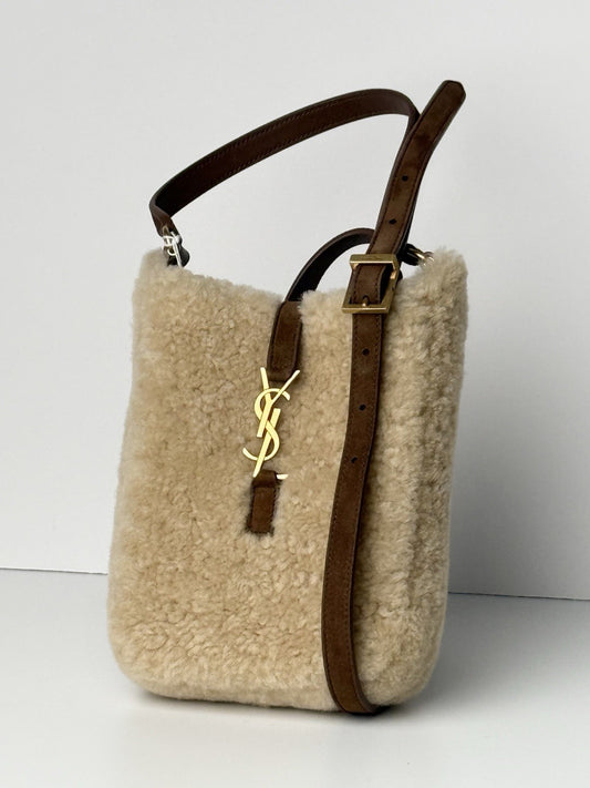 Saint Laurent Le 5 à 7 Mini shearling shoulder bag