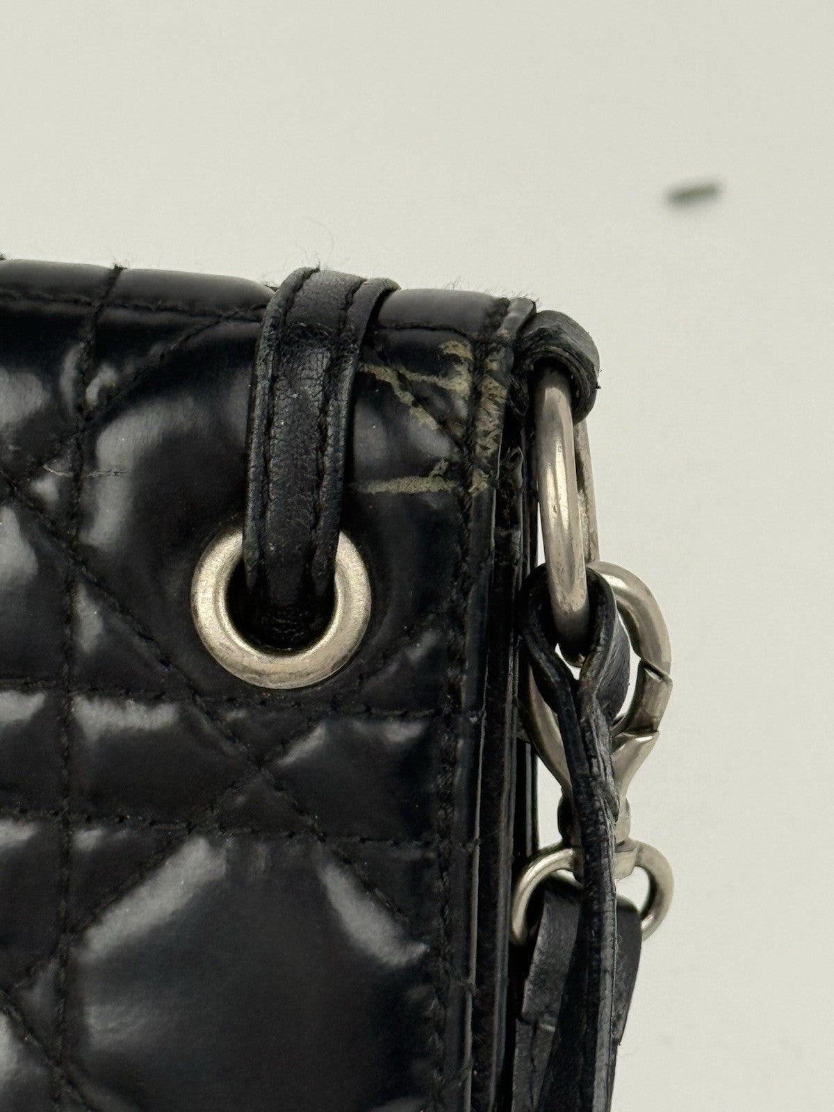 Dior Vintage Cannage Black Leather Clutch 