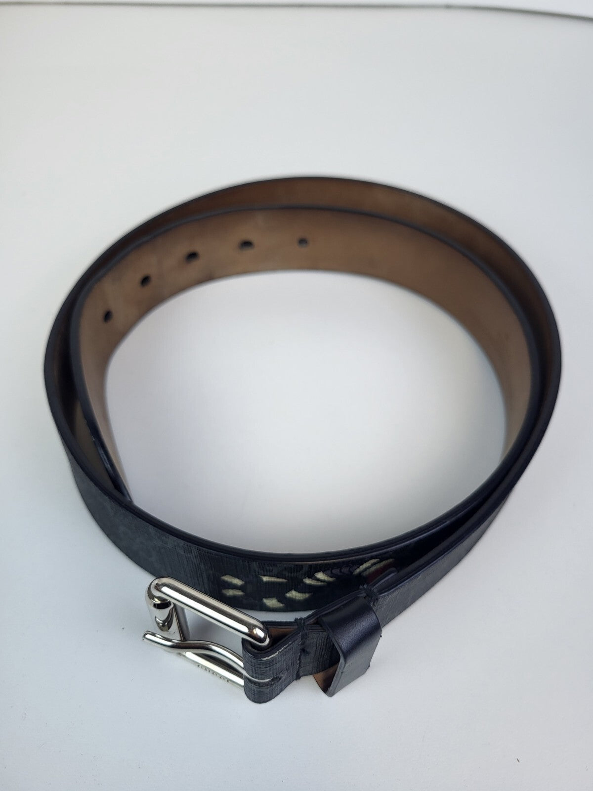 Gucci Belt Gray Canvas Snake 90/36