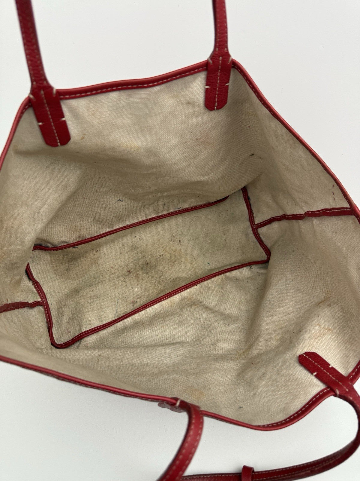 Goyard Goyardine Saint Louis PM Red Canvas Tote Bag