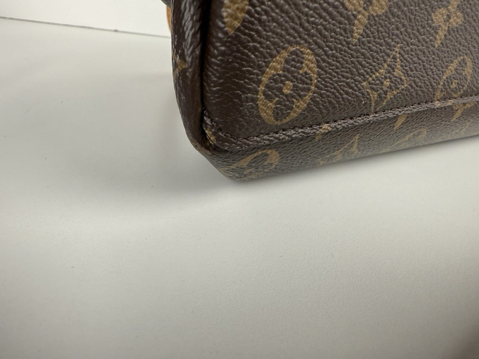 LOUIS VUITTON Monogram Tote Bag Rivory Hand Bag Brown Canvas