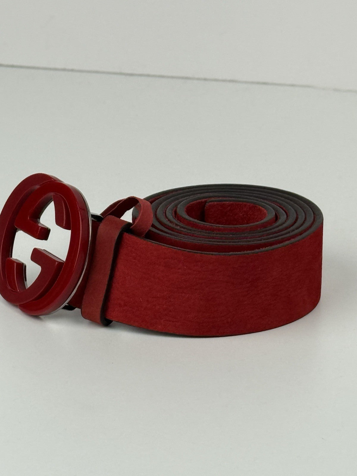 Gucci Suede Red Belt Size 40