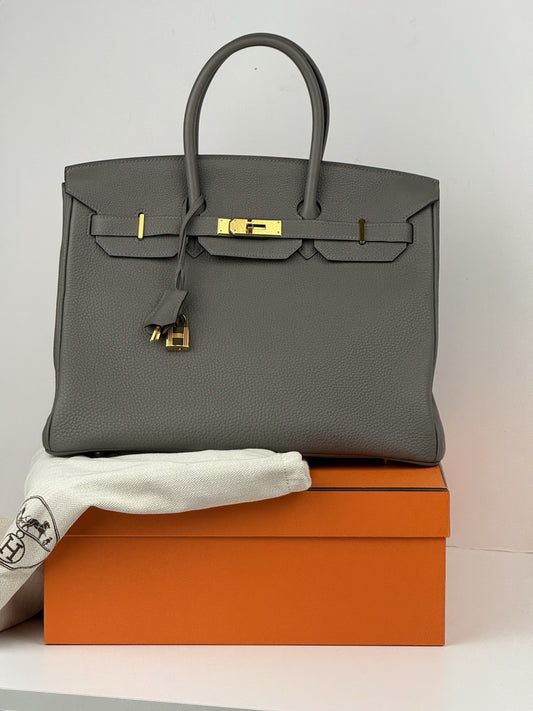 Hermes Togo Birkin 35 Gris Meyer Bag 2022