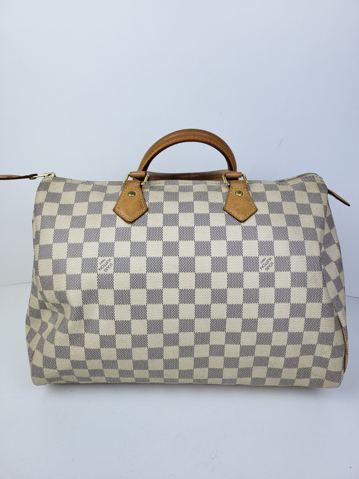 Louis Vuitton Speedy Bandouliere Damier Azur Duffle 35 Canvas Bag
