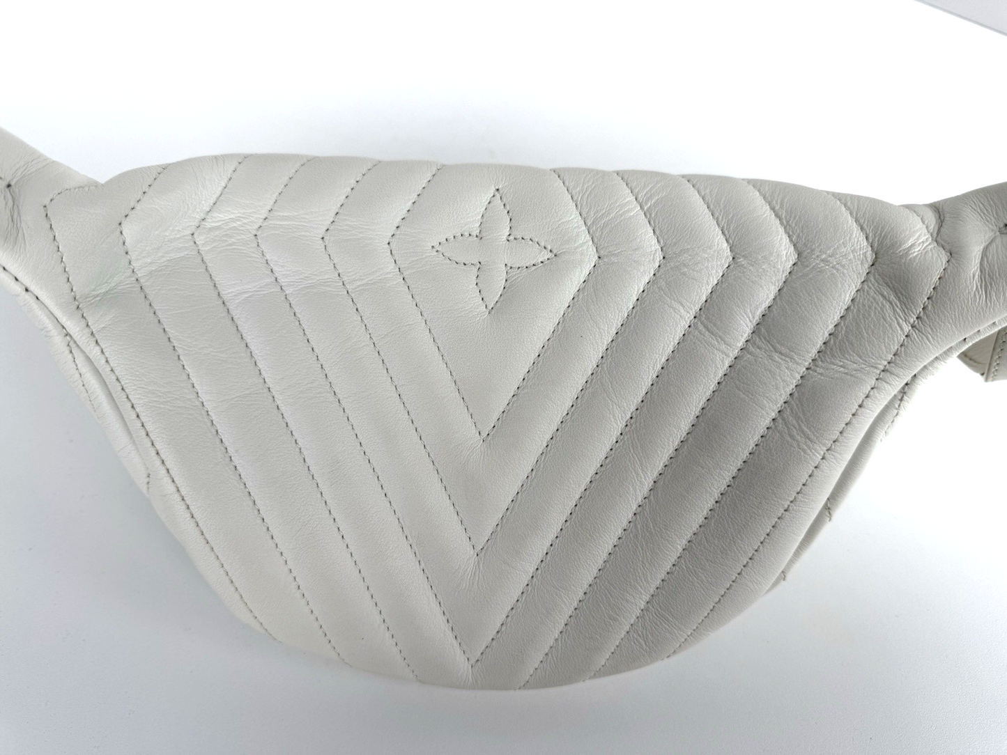 Louis Vuitton Calfskin Leather New Wave Bumbag Belt Bag for Women in White