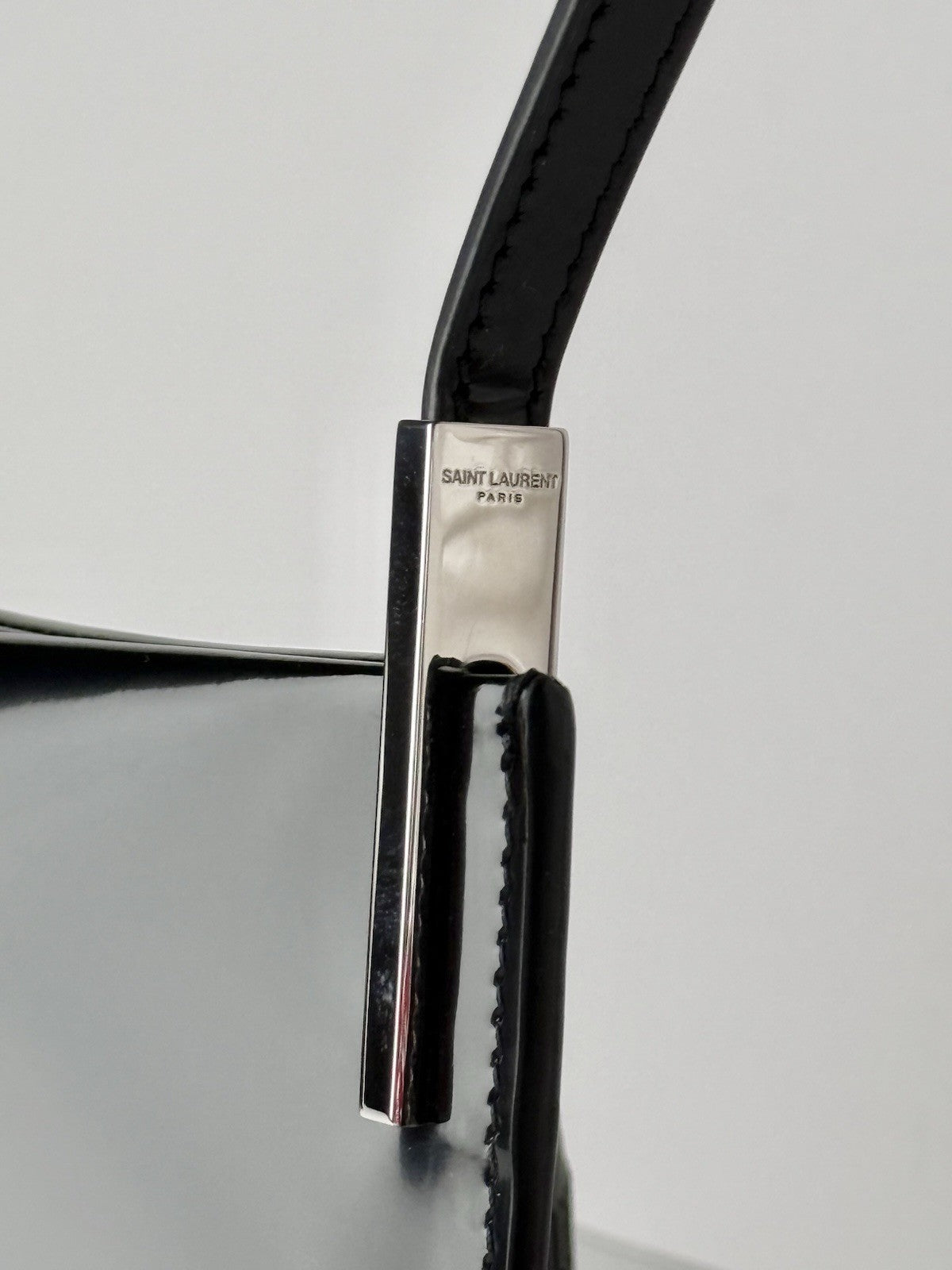 Saint Laurent Mini Flat Shoulder Bag in Patent Leather