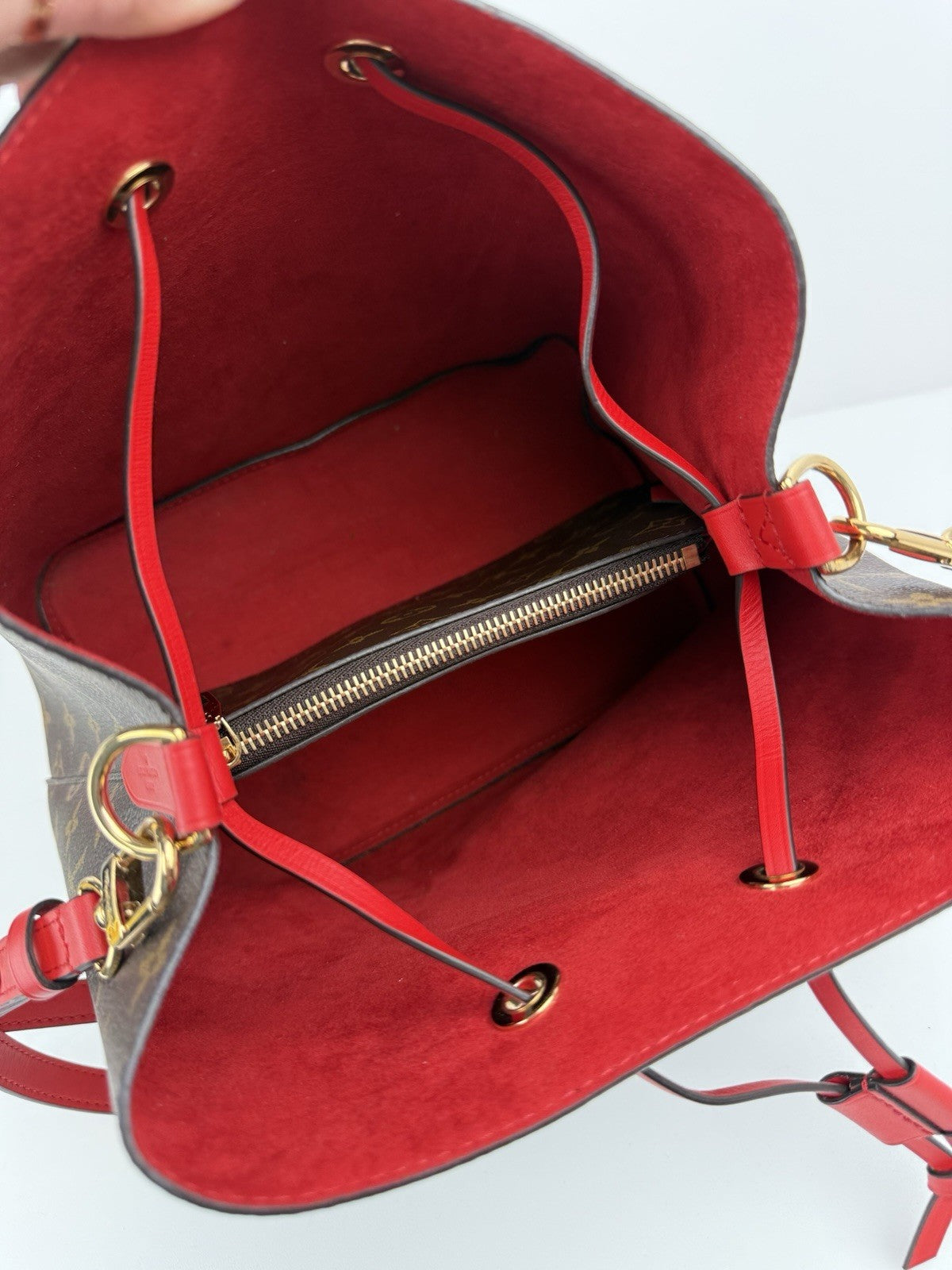 Louis Vuitton NeoNoe Shoulder Bag Brown/ Red Canvas