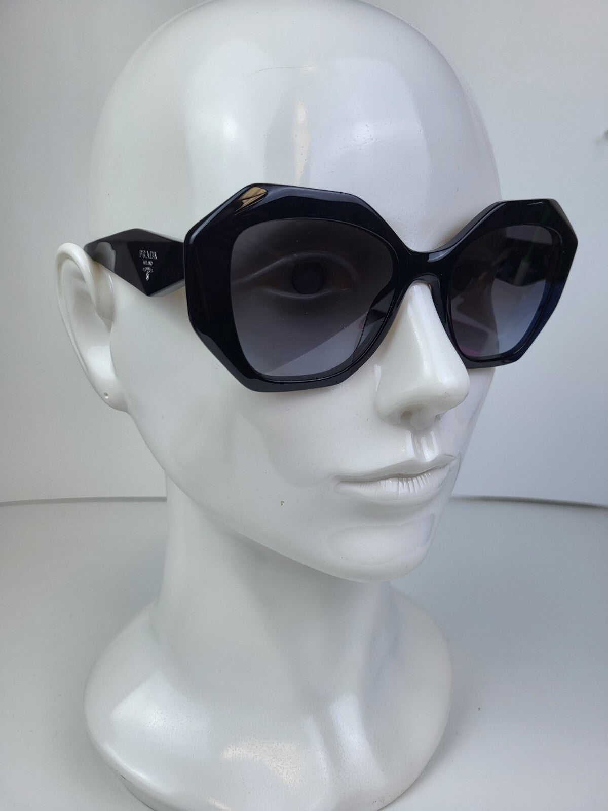 Prada Sunglasses SPR16W 1AB-5D1 53[]20 145 Women Black Geometric 