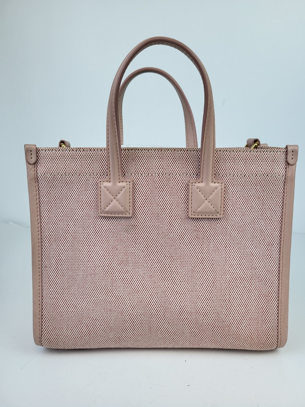 Burberry Freya Shopping Tote Canvas with Leather Mini Pink