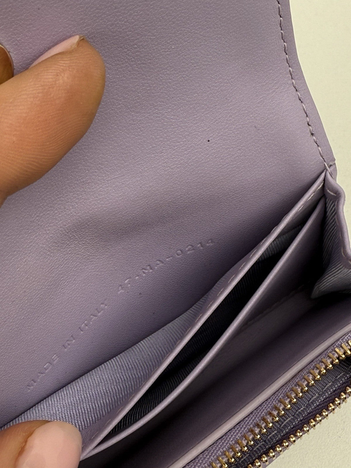 Dior Lambskin Cannage Miss Dior Glycine Wallet Purple