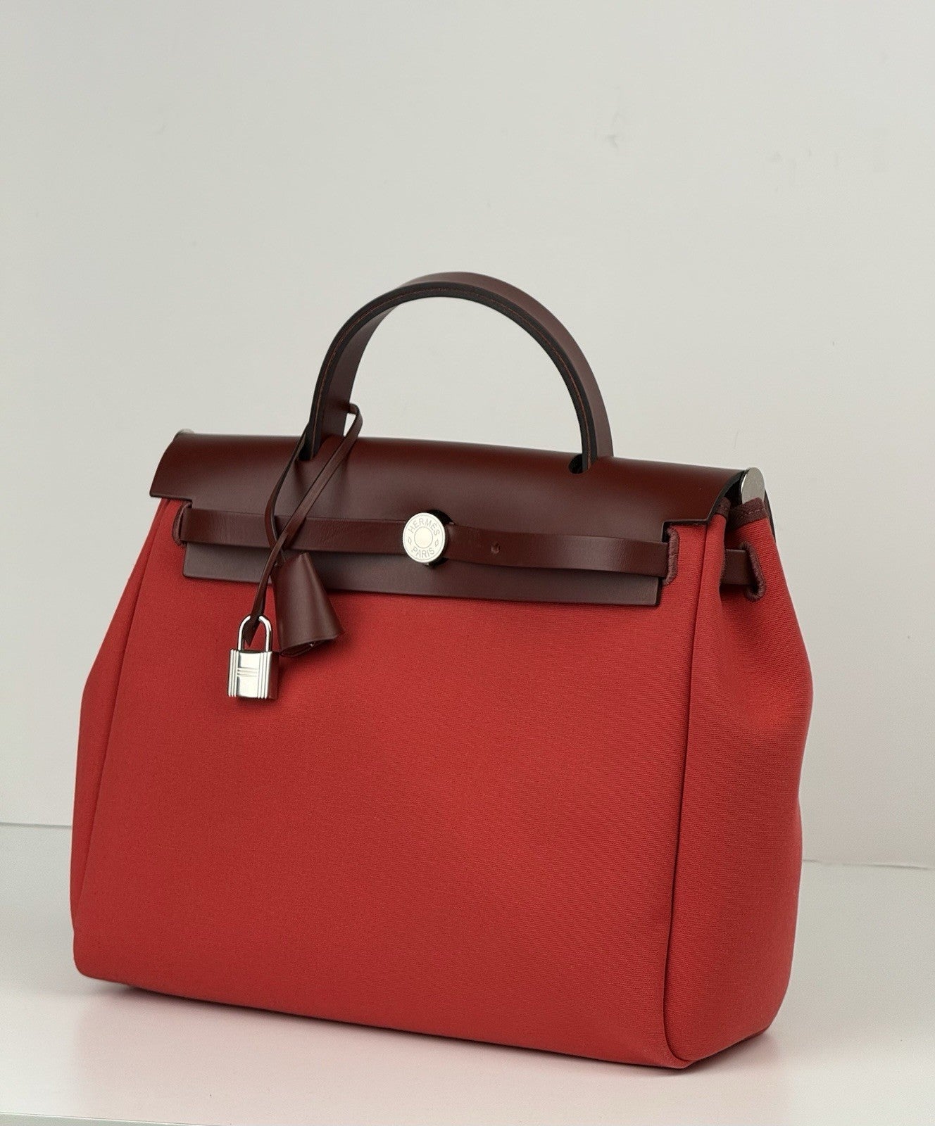 Hermes Toile & Vache Hunter Herbag Zip Retourne 31 (2019) Red Bag