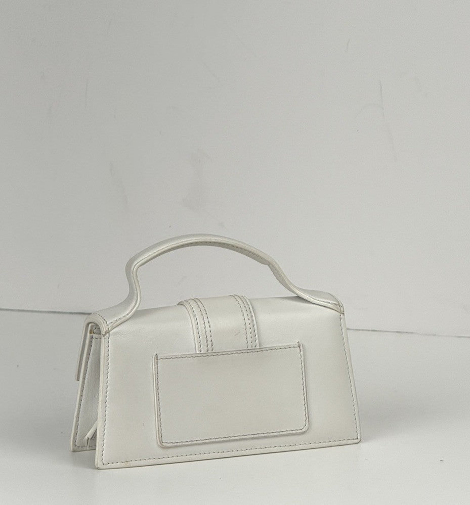 JACQUEMUS  Calfskin Le Bambino White Bag