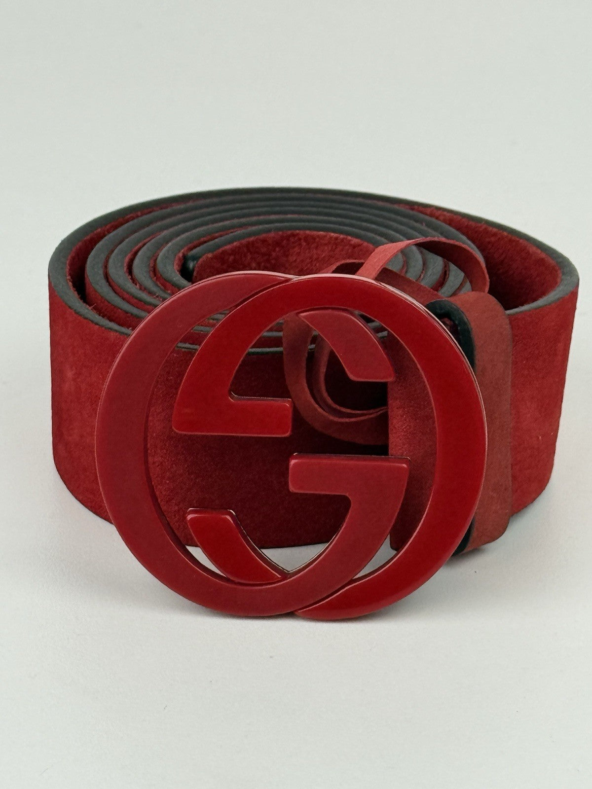 Gucci Suede Red Belt Size 40