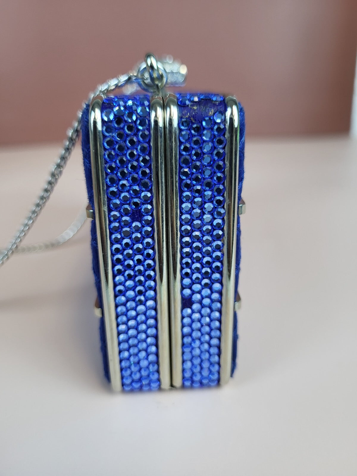 Judith Leiber Clutch Small Dark Navy Crystal/Metal For Women 