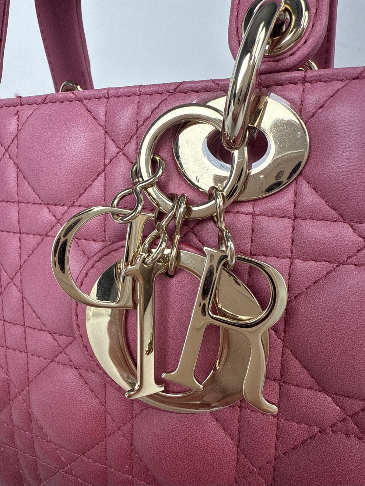 Dior Lady Dior  Ombre Pink Leather Small Shoulder Bag