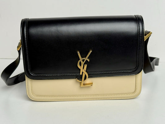 Saint Laurent Leather Monogram Color Blocked Shoulder Bag