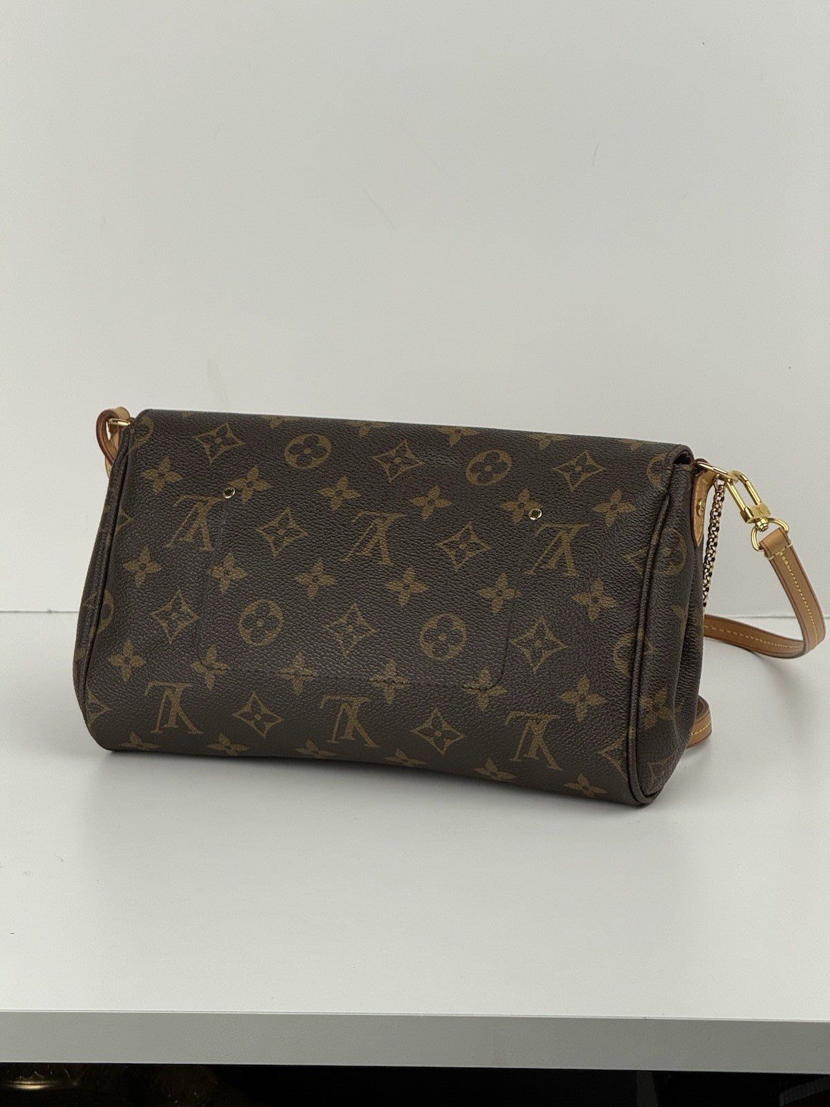 Louis Vuitton Favorite MM Brown Leather Crossbody Bag