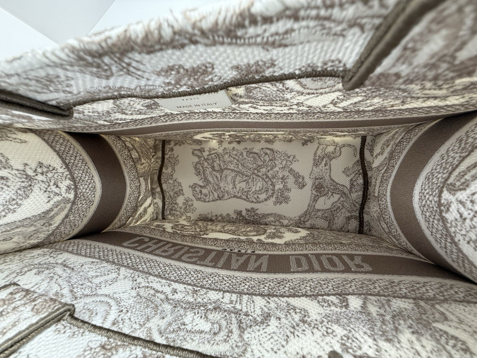 Dior Book Toile De Jouy Tote Small White/Beige Canvas