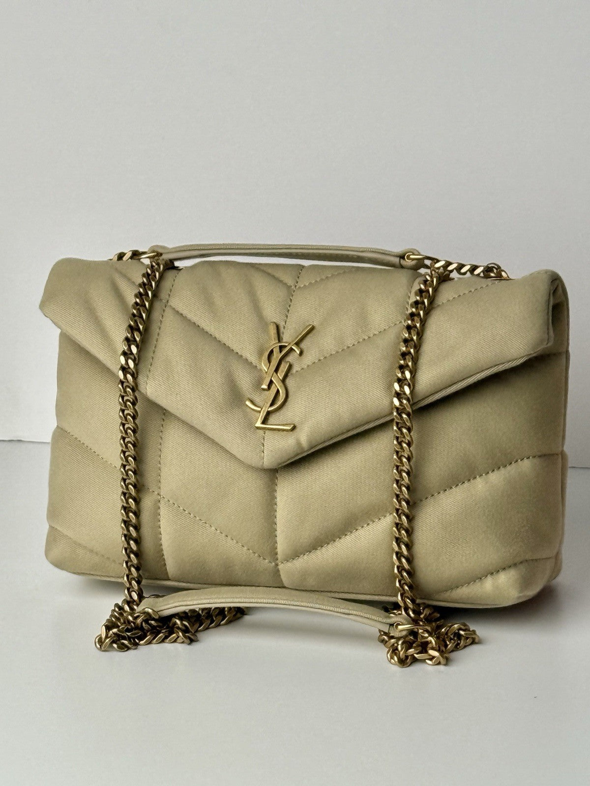 SAINT LAURENT  Puffer Toy Shoulder Bag Beige
