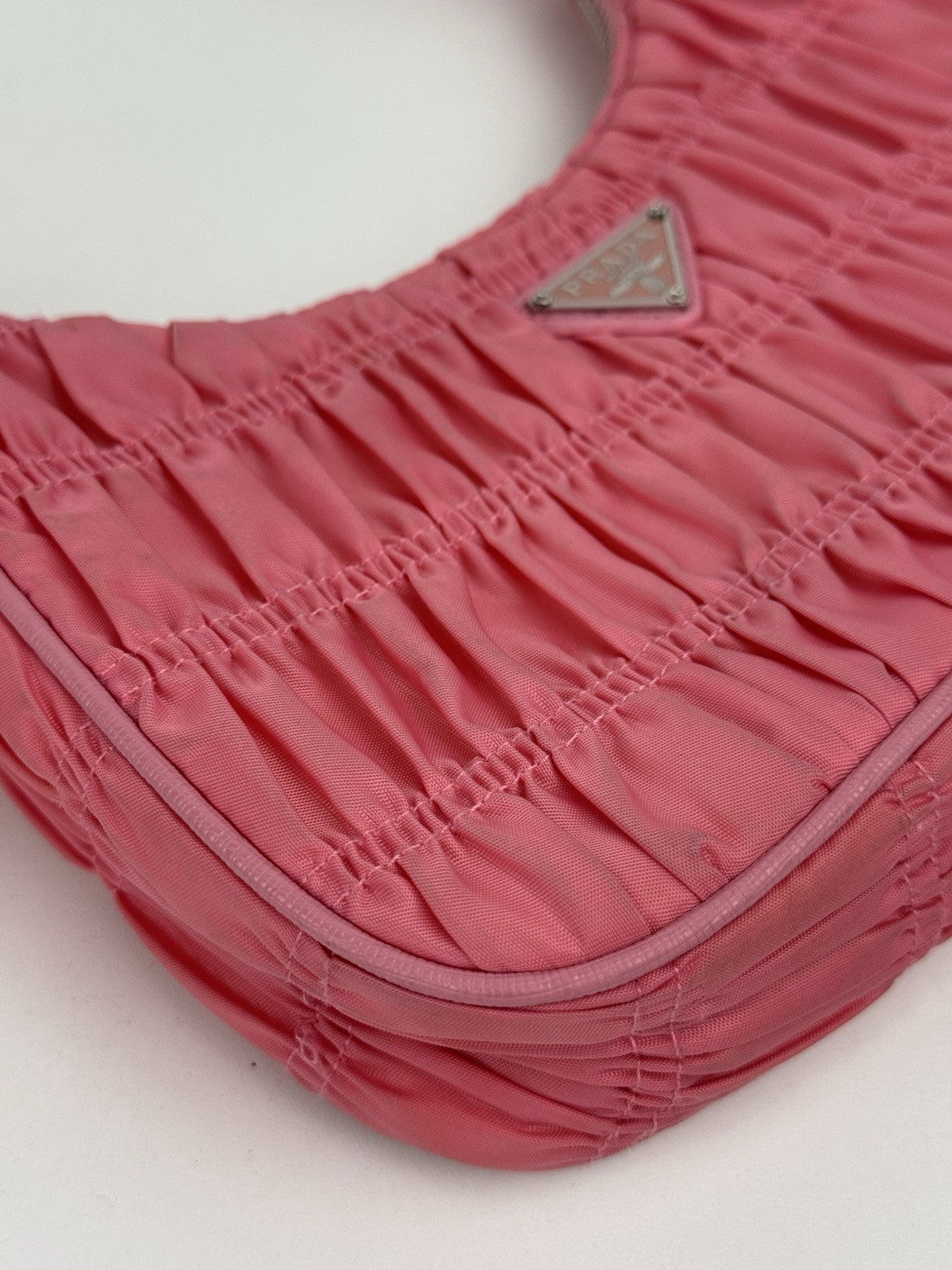 Prada Hobo Tessuto Gaufre Nylon Shoulder Bag In Pink
