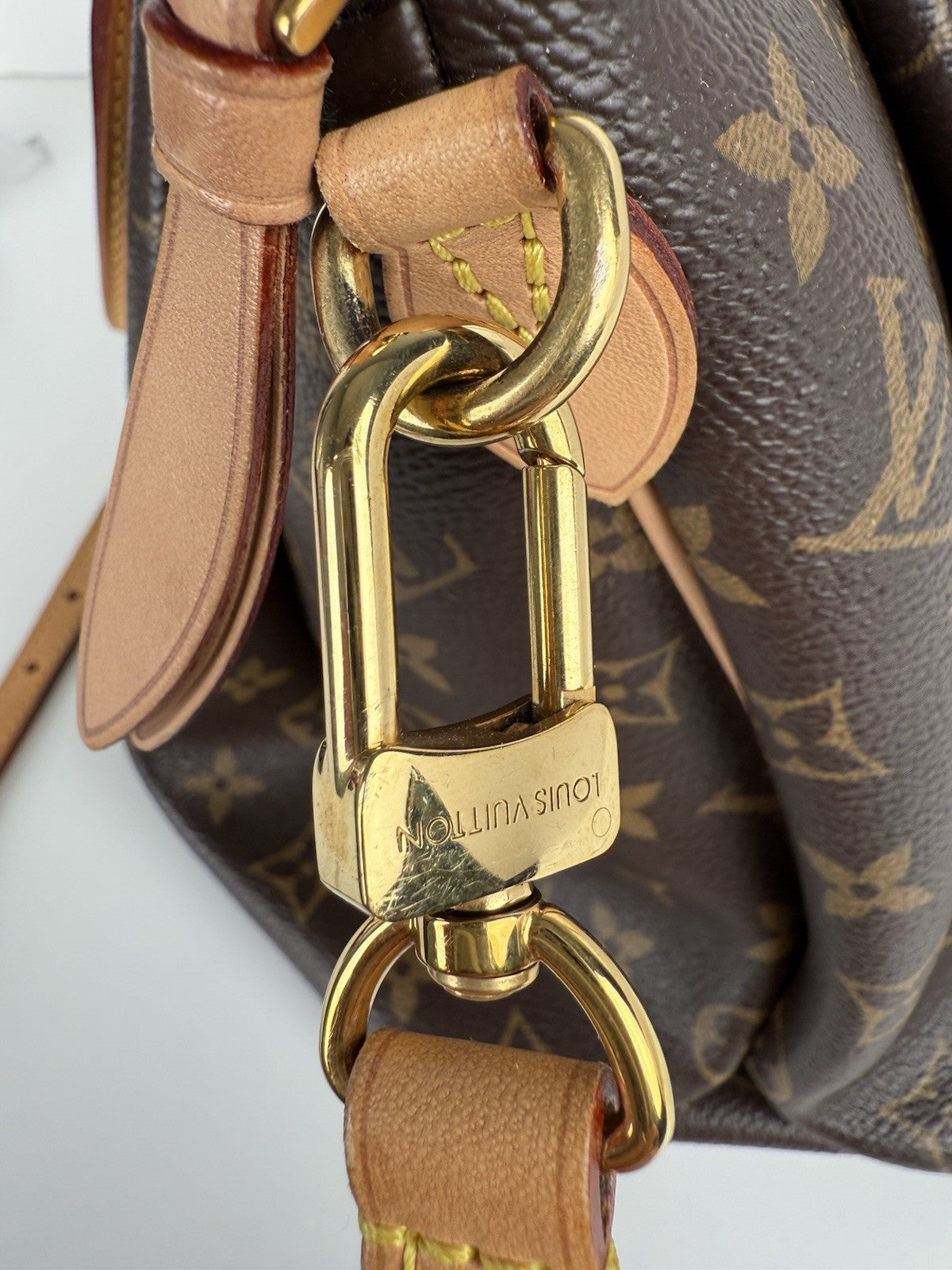 LOUIS VUITTON Monogram Tote Bag Rivory Hand Bag Brown Canvas