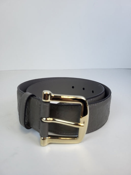 Gucci Belt Gray Monogram Leather 75/30