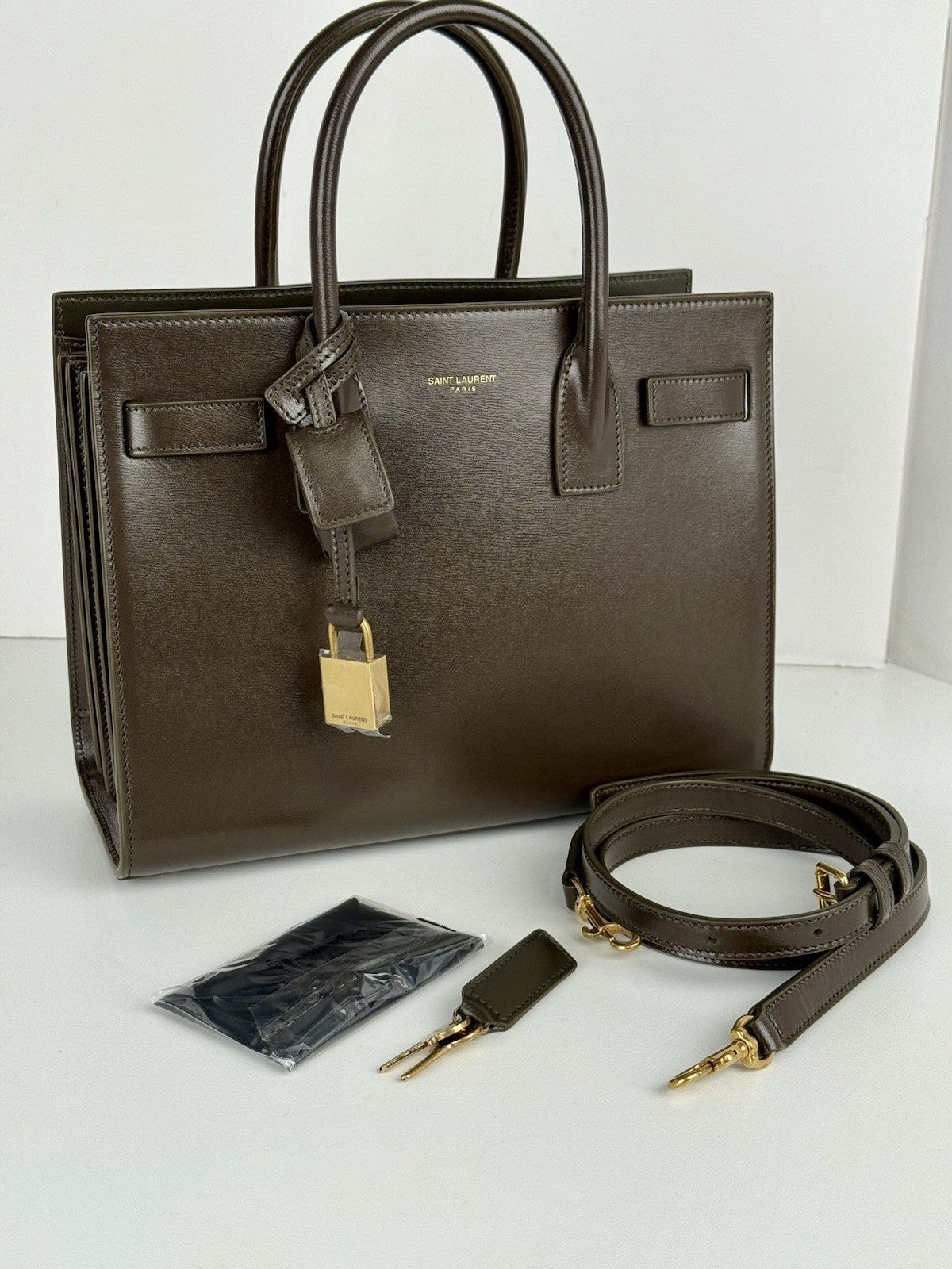 Saint Laurent Bag Sac De Jour Olive Green Shoulder Bag