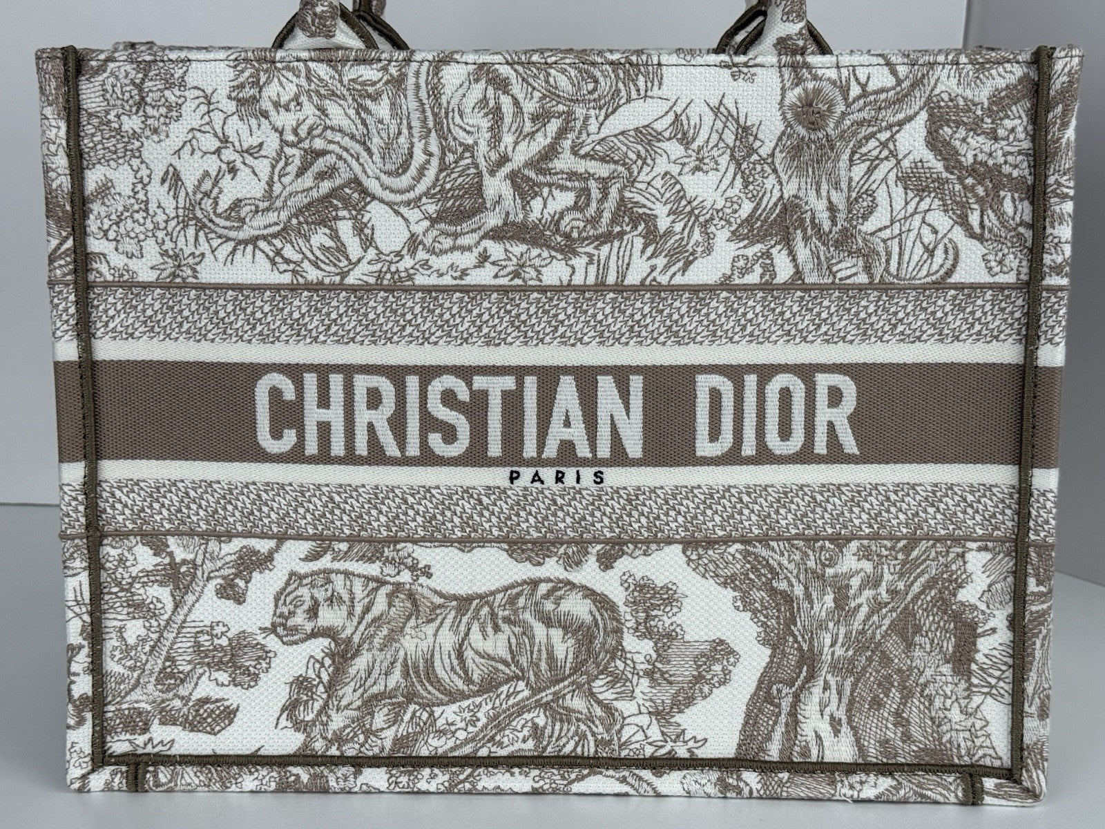 Dior Book Toile De Jouy Tote Small White/Beige Canvas
