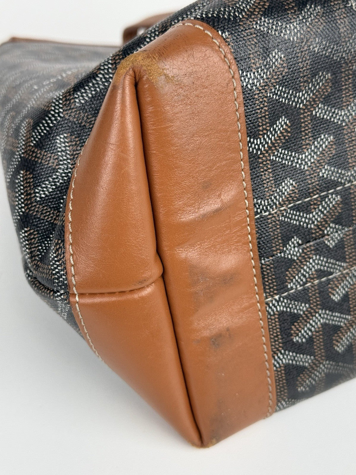 Goyard Bellechasse PM Women's Tote Bag Coated Black/Brown Canvas