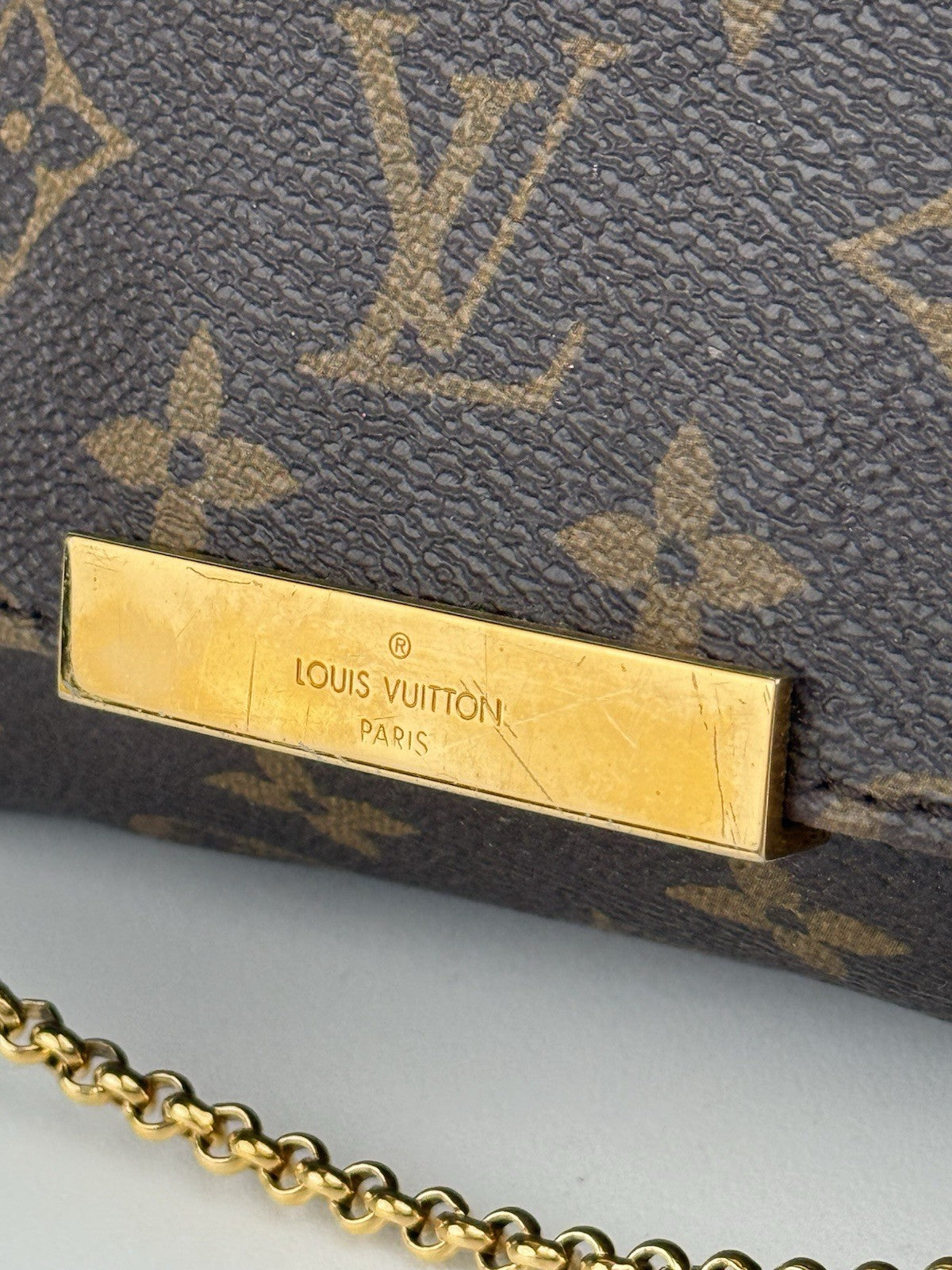 Louis Vuitton Favorite MM Brown Leather Crossbody Bag