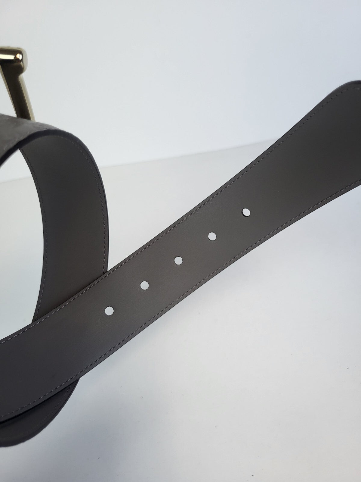 Gucci Belt Gray Monogram Leather 75/30