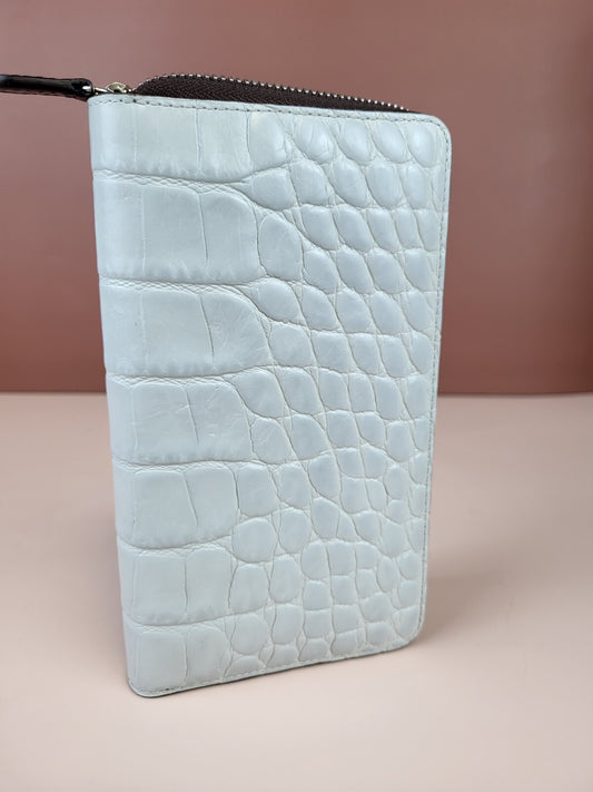 J&M Davidson Long Croc Style Leather Wallet